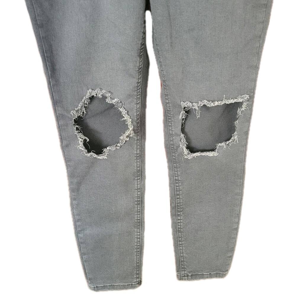 Women's We The Free Free People Distressed Black Wash Skinny Jeans ‎ 30 New Rip - Picture 4 of 10